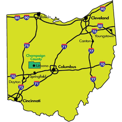 Champaign County Ohio map