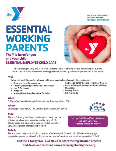 Champaign County YMCA Essential Workplace Childcare